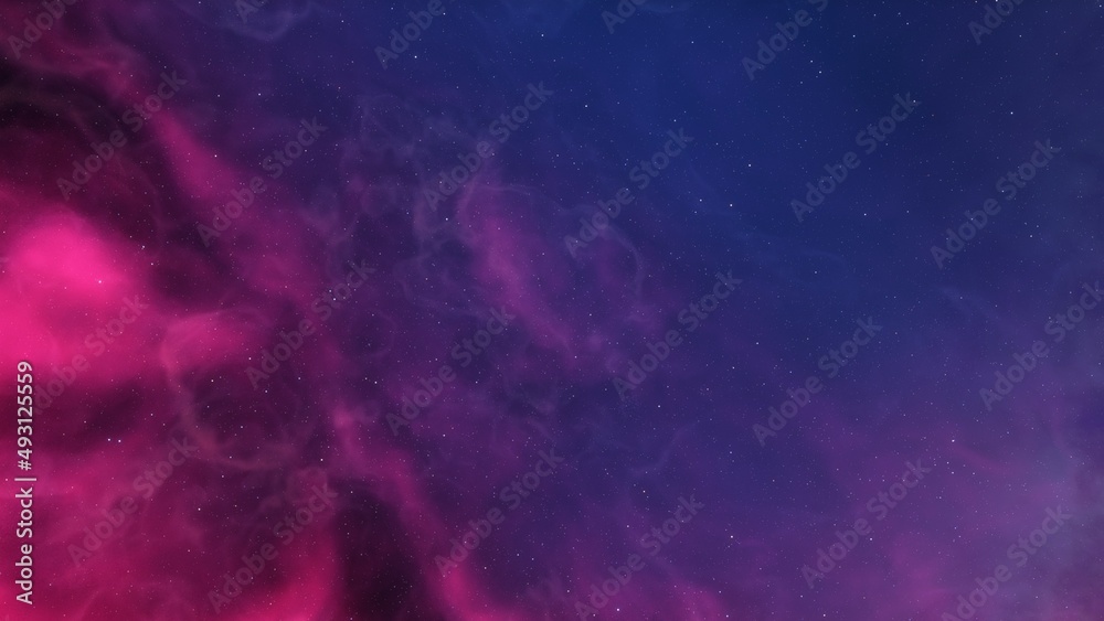 Fototapeta premium colorful space background with stars, nebula gas cloud in deep outer space, science fiction illustrarion 3d illustration