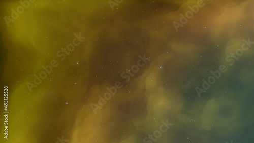 colorful space background with stars  nebula gas cloud in deep outer space  science fiction illustrarion 3d illustration