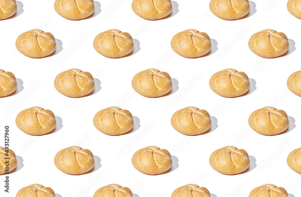 Pattern of buns on white background Pattern of buns on white background