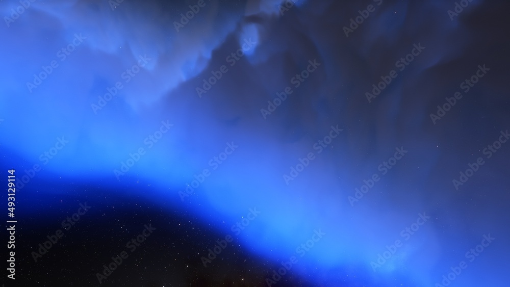 Fototapeta premium Space background with realistic nebula and shining stars. Colorful cosmos with stardust and milky way. Magic color galaxy. Infinite universe and starry night. 3d render