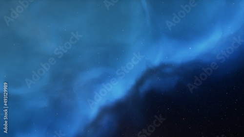 Space background with stardust and shining stars. Realistic cosmos and color nebula. Colorful galaxy. 3d illustration