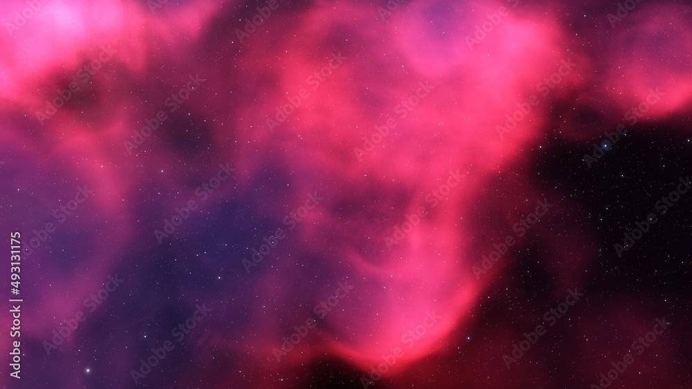 Nebula in space, science fiction wallpaper, stars and galaxy, 3d illustration	

