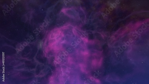 Nebula in space, science fiction wallpaper, stars and galaxy, 3d illustration 