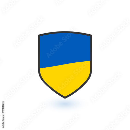 Vector Patriotic shield with flag of Ukraine. Ukrainian protection. Stock vector illustration isolated on white background. Free Download Vector Patriotic shield with flag of Ukraine. Ukrainian protection. Stock vector illustration isolated on white background. - GFXLoad