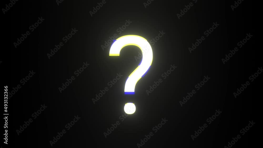 Question mark symbol glitch animation on black Question mark symbol glitch animation on black