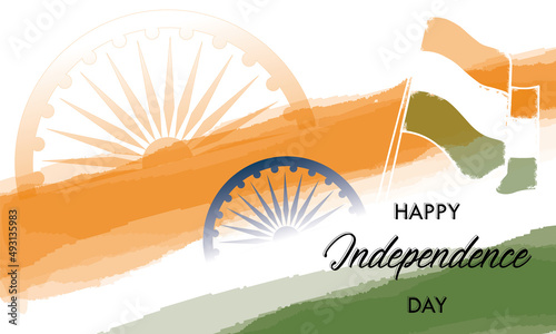 Colored happy india independence day poster