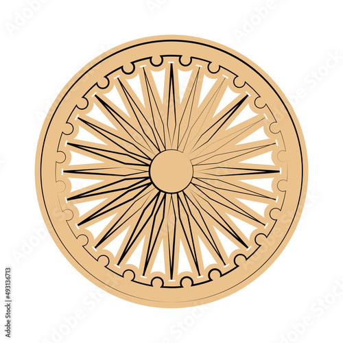 Isolated chakra symbol from the flag of India Vector