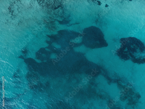 Aerial top view of sea.