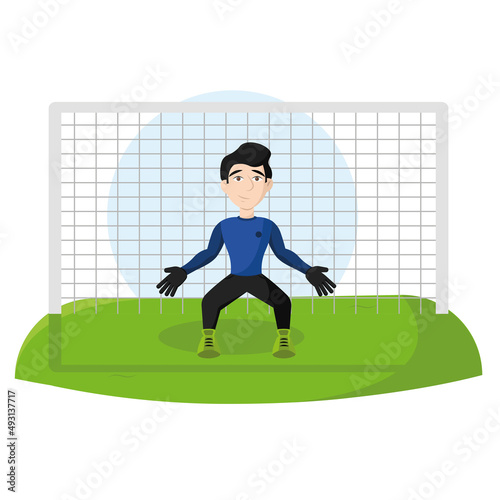 Isolated happy soccer goalkeeper cartoon Vector