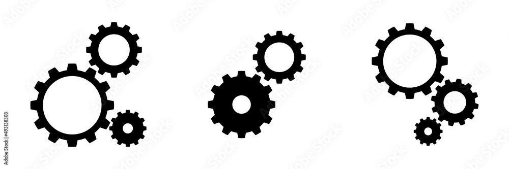 Setting gears icon. Cogwheel group. Gear design collection. Vector illustration Setting gears icon. Cogwheel group. Gear design collection. Vector illustration