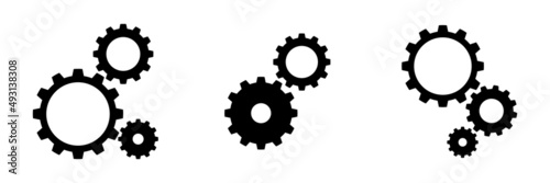 Setting gears icon. Cogwheel group. Gear design collection. Vector illustration