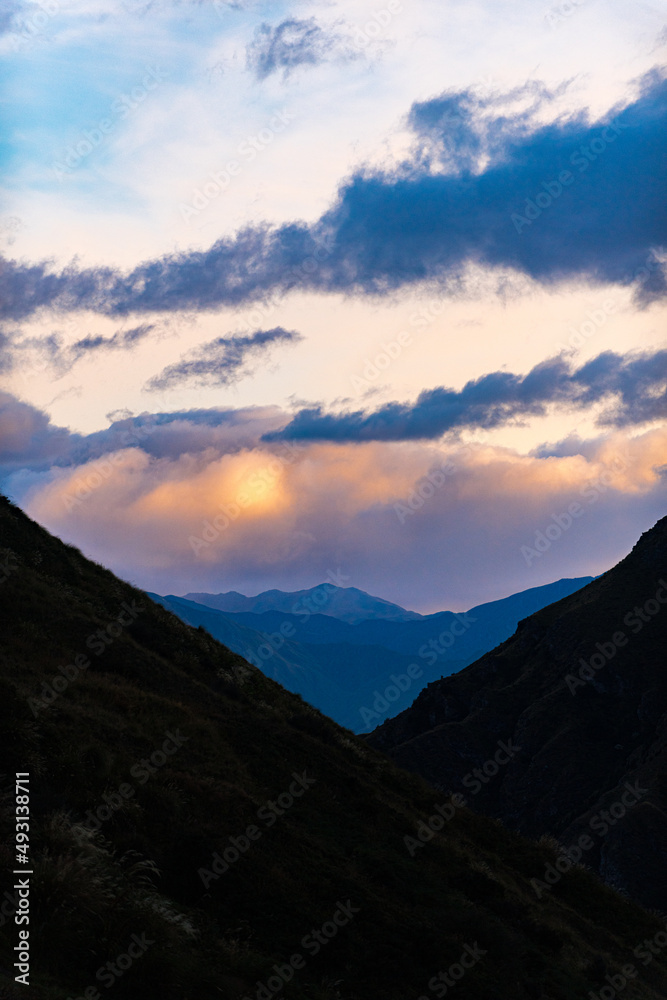 Dramatic clouds in the mountains