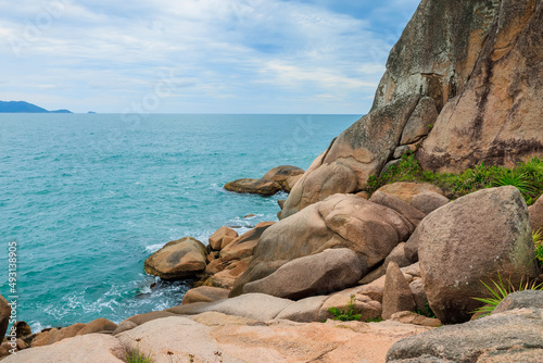 Amazing rocks and Atlantic ocean in Florianopolis.