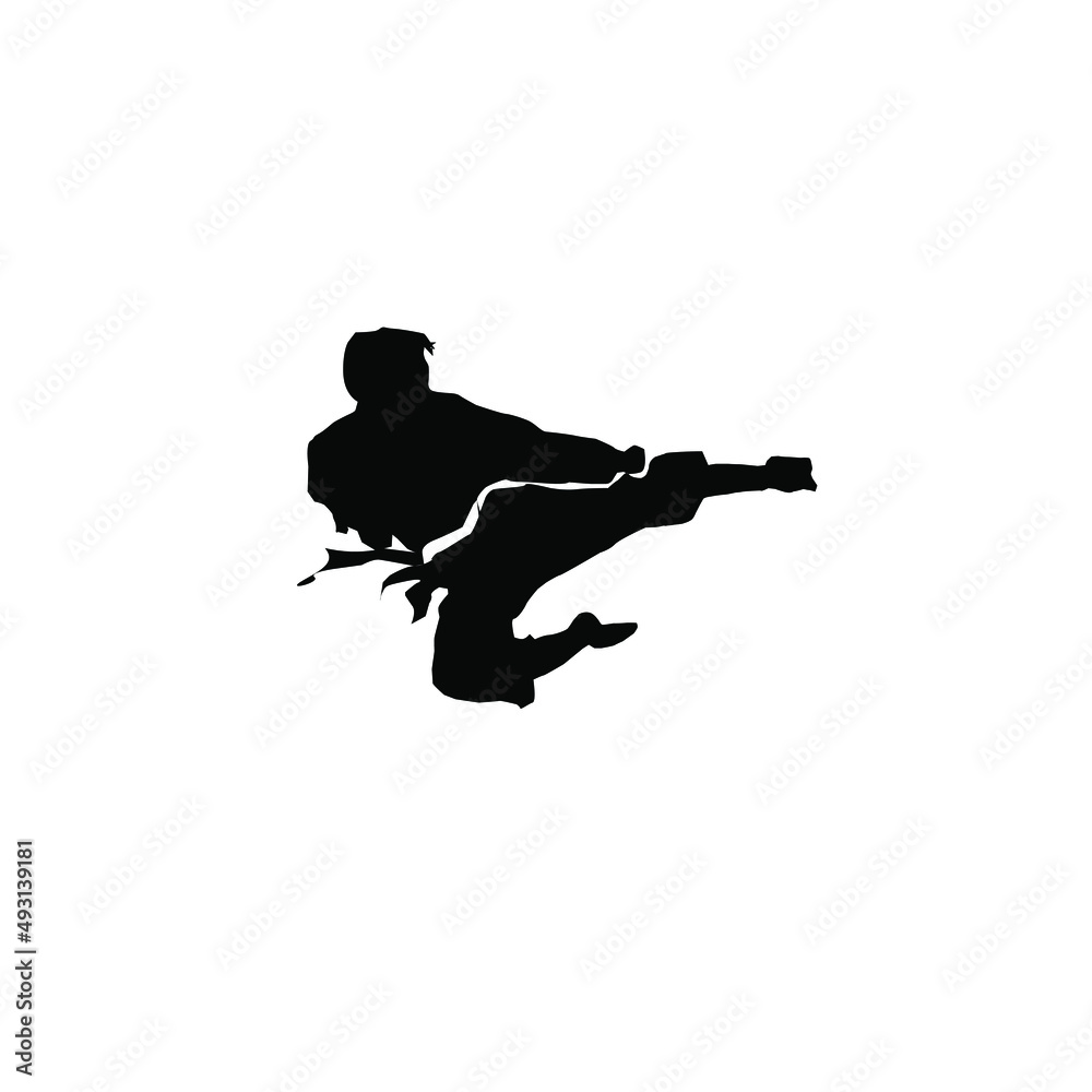 karate taekwondo kungfu silhouette kick and technic vector illustration logo karate taekwondo kungfu silhouette kick and technic vector illustration logo