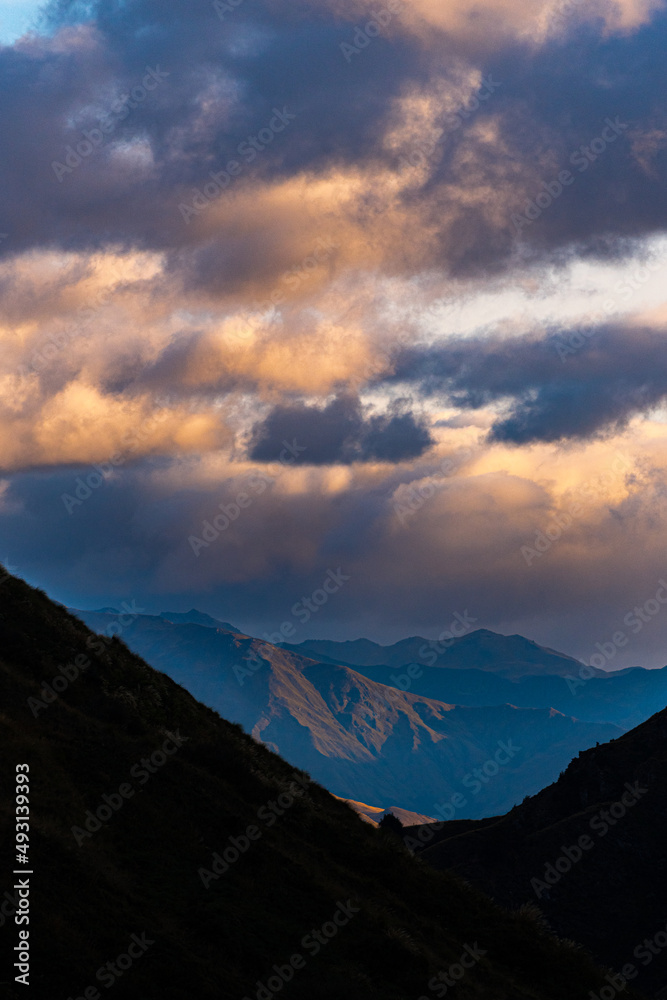 Dramatic clouds in the mountains