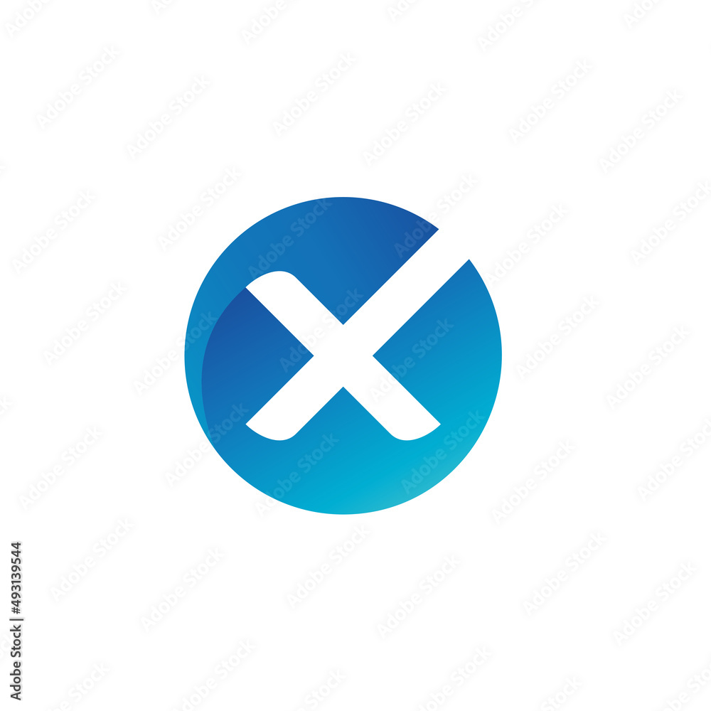 Letter X in Circle Shape Logo Vector Letter X in Circle Shape Logo Vector