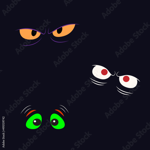 Spooky eyes staring out from the dark