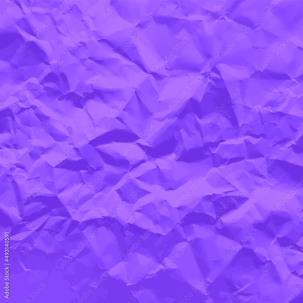 Obraz premium Colorful violet crumpled paper texture. Rough grunge old blank. Colored background. Vector illustration