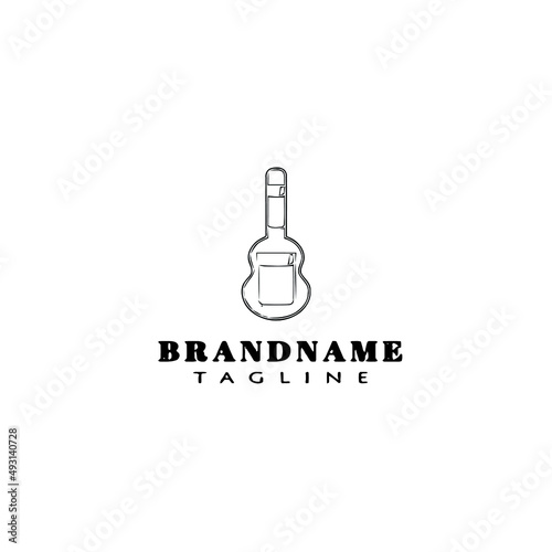 guitar case logo icon design template vector illustration