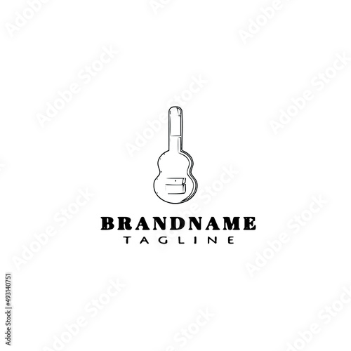 guitar case logo icon design template vector illustration