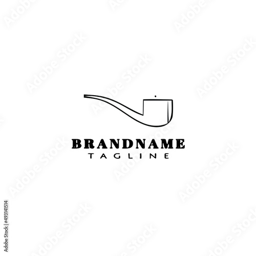 tobacco pipe logo cartoon icon vector illustration