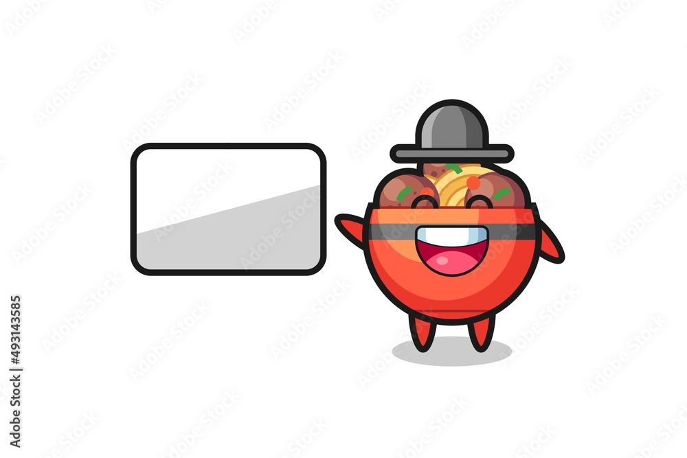 meatball bowl cartoon illustration doing a presentation meatball bowl cartoon illustration doing a presentation