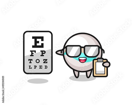 Illustration of marble toy mascot as an ophthalmology