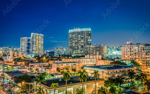 Miami South Beach night panorama, Florida © marchello74