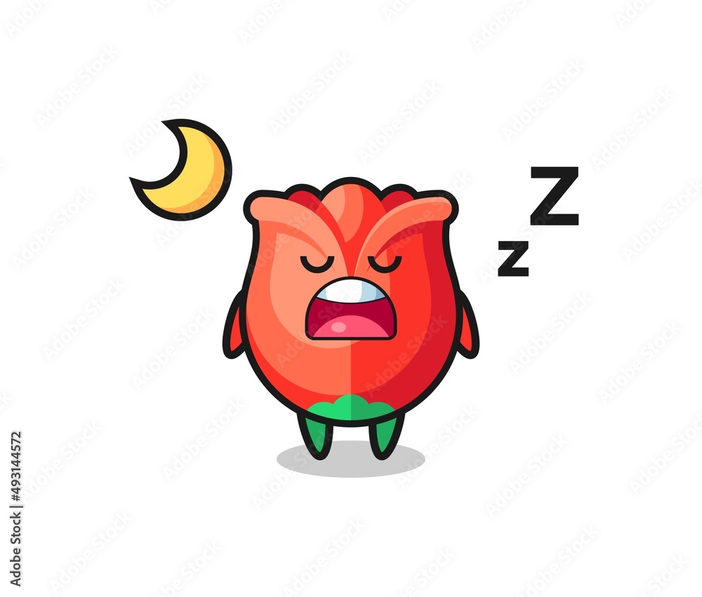 rose character illustration sleeping at night rose character illustration sleeping at night