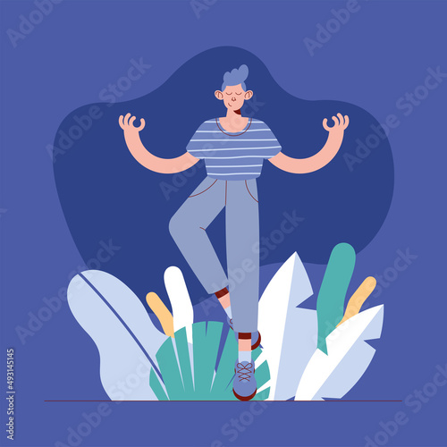man relaxing character