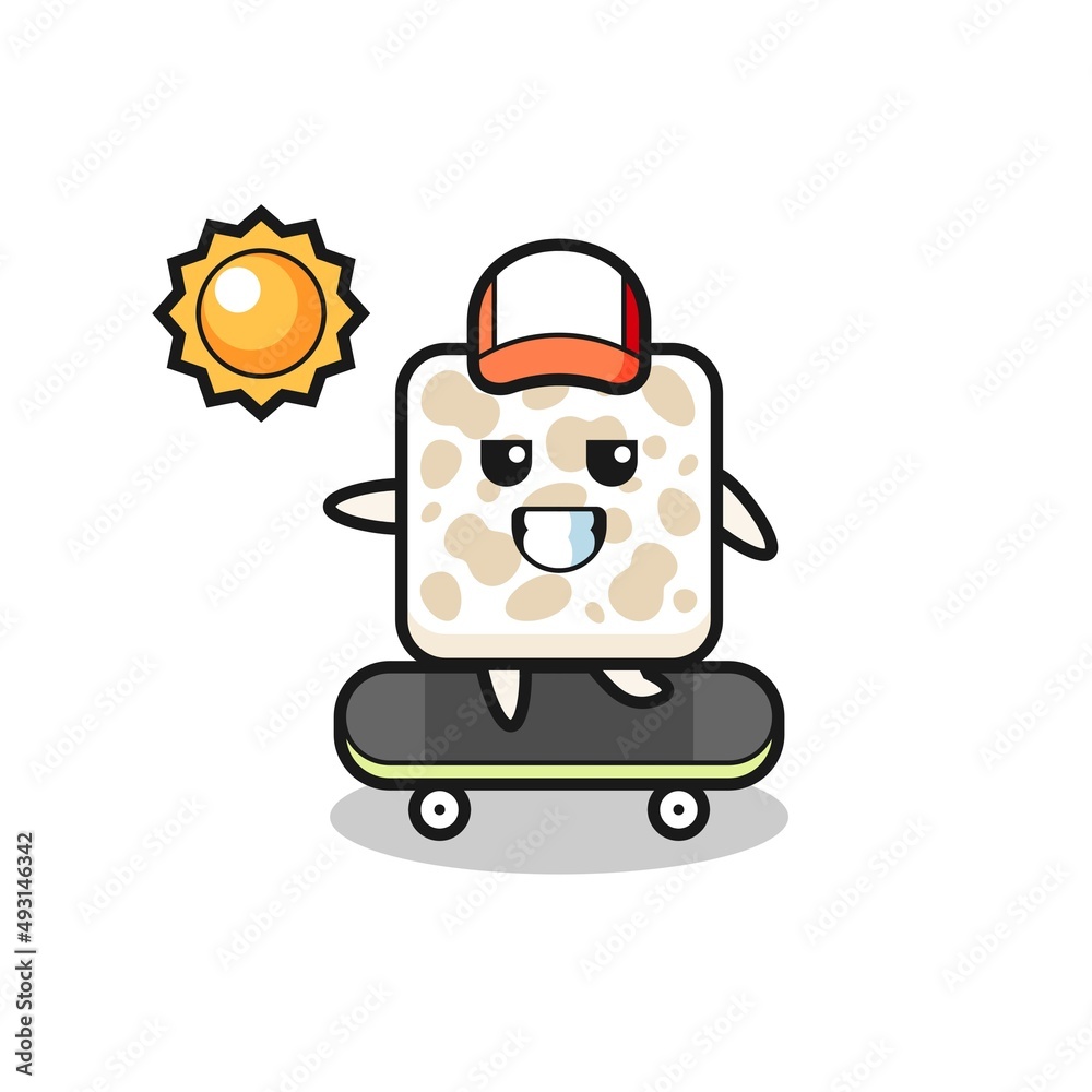 tempeh character illustration ride a skateboard tempeh character illustration ride a skateboard