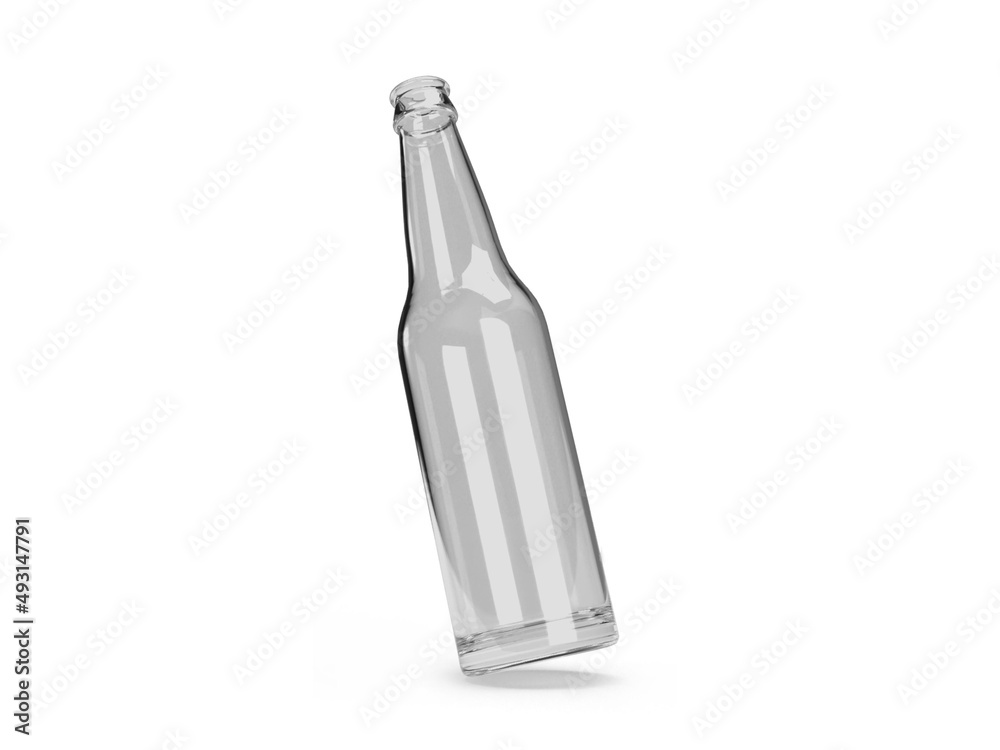 Glass Bottle 3D Illustration Mockup Scene Glass Bottle 3D Illustration Mockup Scene
