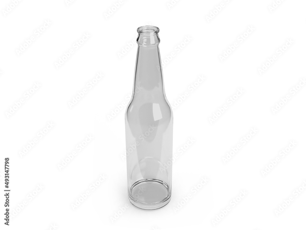 Glass Bottle 3D Illustration Mockup Scene Glass Bottle 3D Illustration Mockup Scene