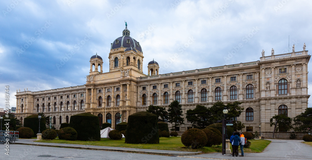 External view of Natural History Museum on Maria-Theresien-Platz in Veienne, Austria.