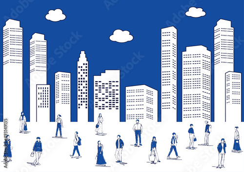 日常の人々　都市背景