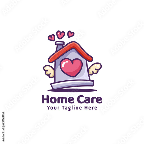House Care, with Wings Love Heart Home Logo