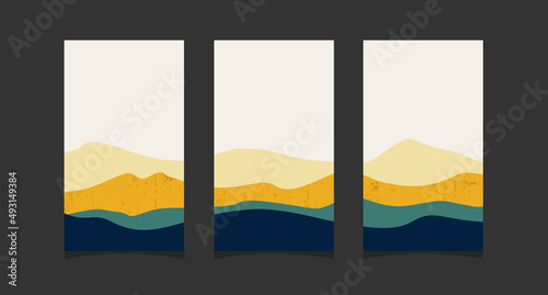 Abstract mountain painting, Abstract background, Premium Vector © Asyam Design