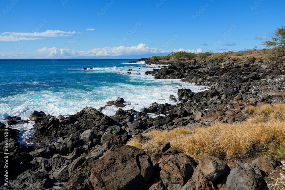 Rocky beach in the Lapakahi State Historical Park on the island of Hawai'i (Big Island) in the Pacific Ocean Rocky beach in the Lapakahi State Historical Park on the island of Hawai'i (Big Island) in the Pacific Ocean
