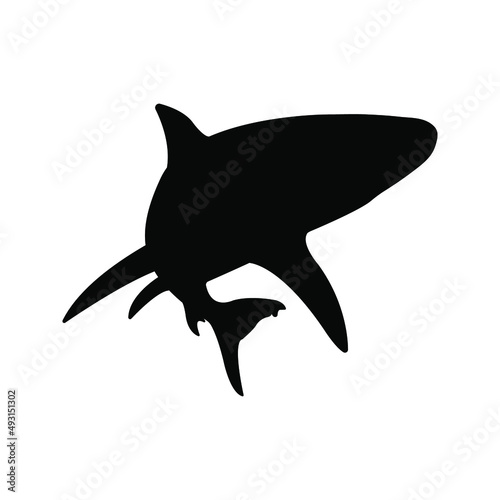 Shark silhouette vector color editable