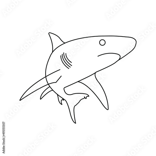 Shark silhouette vector color editable