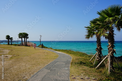 fine seaside walkway and clear bluish sea © SooHyun