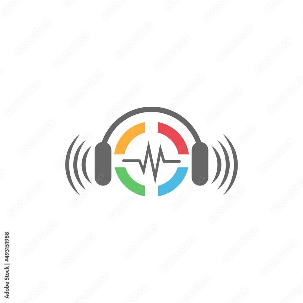 Headset icon logo design template vector Headset icon logo design template vector