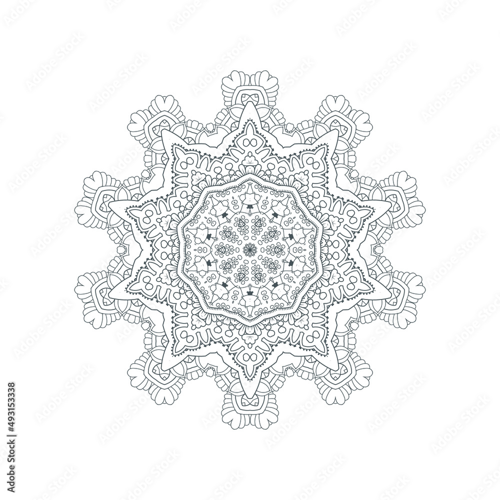 beautiful line art mandala vector