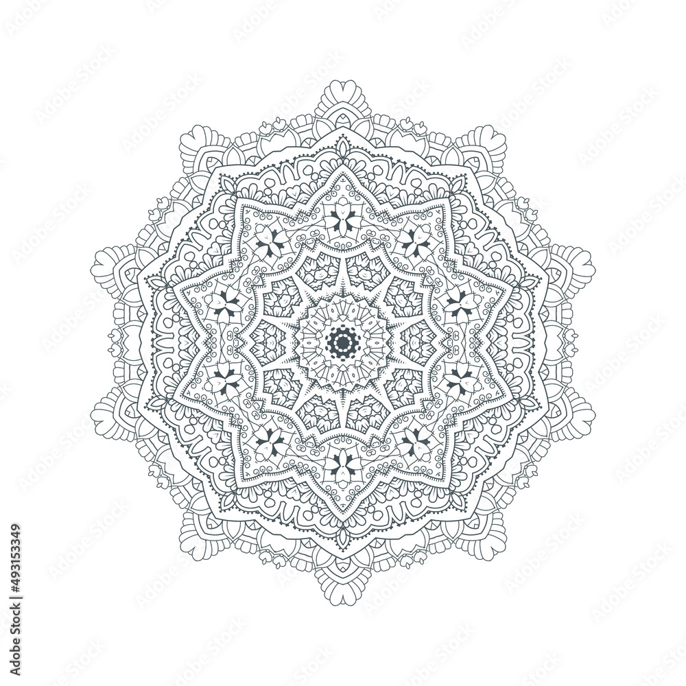 beautiful line art mandala vector