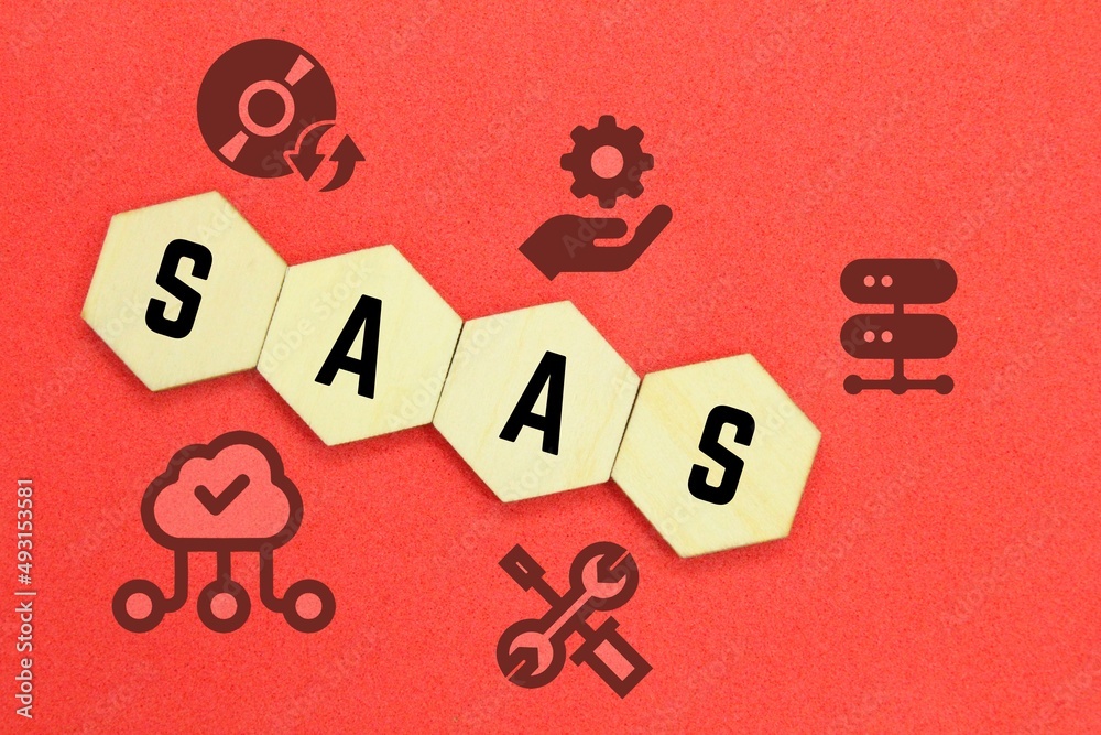 hexagon with the letter SAAS or software as a Service