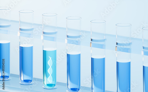 DNA in the test tube, 3d rendering.