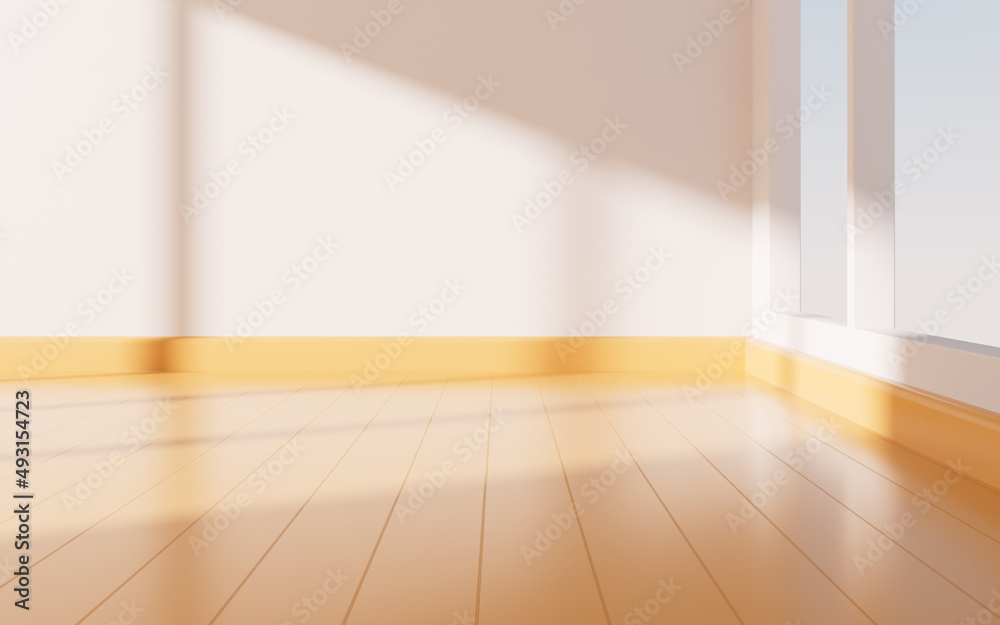 Empty room with yellow floor, 3d rendering. Empty room with yellow floor, 3d rendering.