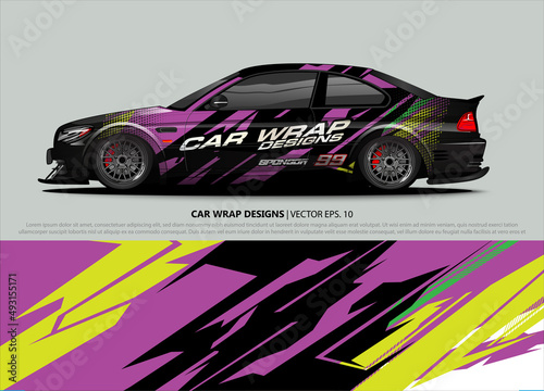 race car Livery for vehicle wrap design vector  