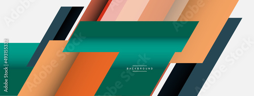 Vector background. Abstract overlapping color lines design with shadow effects. Illustration for wallpaper banner background or landing page