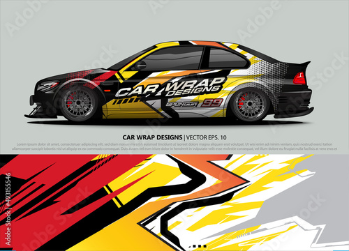 race car Livery for vehicle wrap design vector  